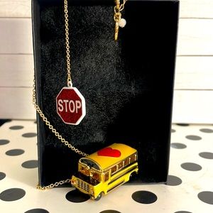 Betsey Johnson necklace Bus and stop sign